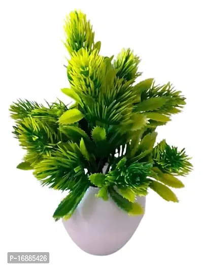 KAYKON 3 Artificial Bonsai Plant Small Mini Green Tree with Plastic Pot - 6 Inch/15 cm-thumb4