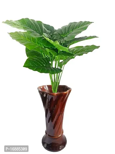 KAYKON Artificial Plant 12 Branch Fake Money Plant Leaves Without Pot for Home Decor - 45 CM-thumb2