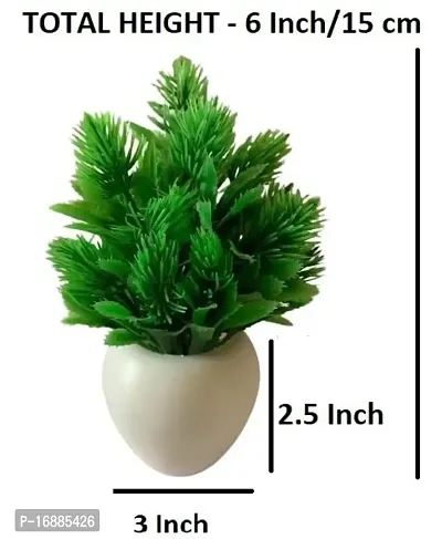 KAYKON 3 Artificial Bonsai Plant Small Mini Green Tree with Plastic Pot - 6 Inch/15 cm-thumb2