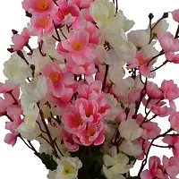 Kaykon Artificial Orchid Flower Plant With Wooden Pot 17 Inch (White Pink)-thumb1