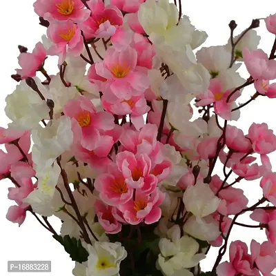 Kaykon Artificial Orchid Flower Plant With Wooden Pot 17 Inch (White Pink)-thumb2