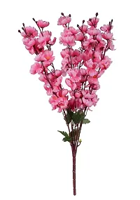 KAYKON Artificial Peach Blossom White Pink Flower Bunch Home Decor 55cm - Pack of 2-thumb2