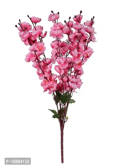 KAYKON Artificial Peach Blossom White Pink Flower Bunch Home Decor 55cm - Pack of 2-thumb3