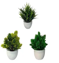 KAYKON Fake Plants Mini Potted Artificial Plants 3 Pack Artificial Plastic Eucalyptus Small Faux Plants Decor for Home Bathroom Office Farmhouse Desk Shelf- 6 Inch (3)-thumb1