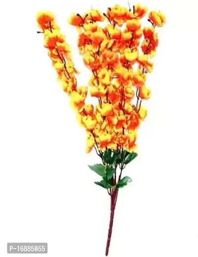 Kaykon Artificial Orchid Flower Bunch for Home Decor Flowers For Vase - Golden/22inch/55cm
