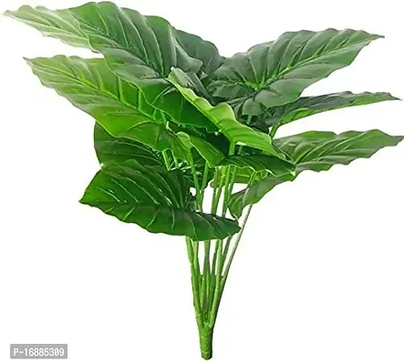 KAYKON Artificial Plant 12 Branch Fake Money Plant Leaves Without Pot for Home Decor - 45 CM-thumb3