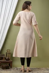 Attractive Beige Cotton Kurta For Women-thumb1