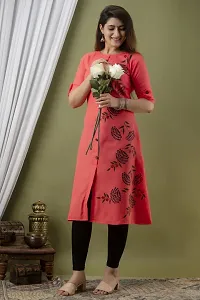 Attractive Red Cotton Kurta For Women-thumb2