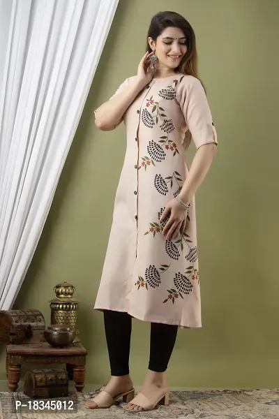 Attractive Beige Cotton Kurta For Women-thumb3