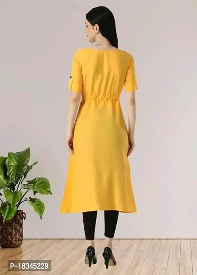 Attractive Yellow Cotton Blend Kurta For Women-thumb2