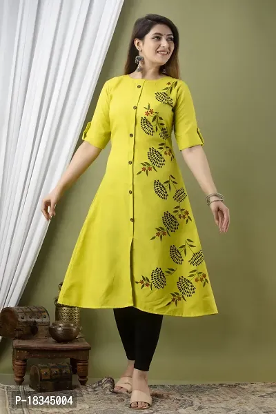 Attractive Yellow Cotton Kurta For Women-thumb0