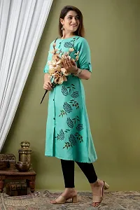 DRURY SWAMIL Creation Women's New Elegance  Traditional Regular Fit Soft Cotton 3/4 Sleeve Casual Round Kurti-thumb1