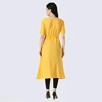 Attractive Yellow Rayon Slub Kurta For Women-thumb1