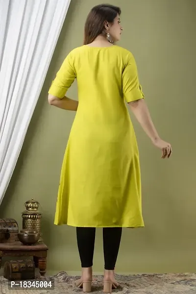 Attractive Yellow Cotton Kurta For Women-thumb2