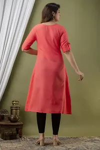 Attractive Red Cotton Kurta For Women-thumb1