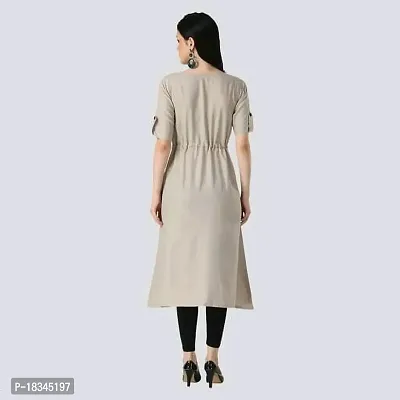 Attractive Grey Rayon Slub Kurta For Women-thumb2