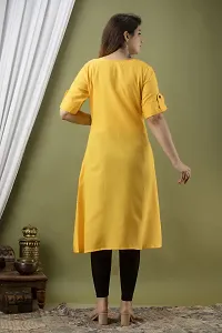 Attractive Yellow Cotton Kurta For Women-thumb1