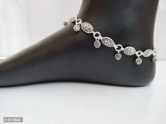 Latest Beautiful Alloy Silver Plated Anklets-thumb0
