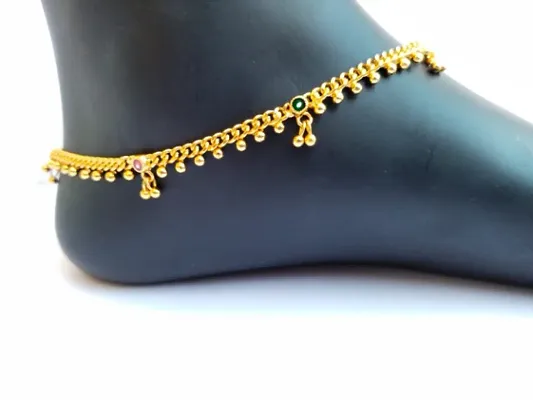 Latest Beautiful Alloy Gold Plated Anklets