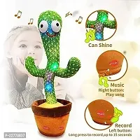 Dancing Cactus Talking Plush Toy with Singing  Recording Function with 120 English Songs inbuild - Repeat What You Say - Pack of 1, Rechargeable Cable Included with USB Charging Function in Bigger S-thumb1