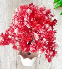 Natural  Looking Artificial Red Flower with Plastic WITH  Pot for Home Decoration Office Table, Room Bathroom Home Decor Plants-thumb2