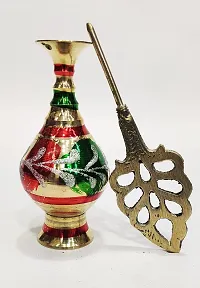 Brass Surma Dani Big To Keep Surma Powder ,Surmedaani with Unique and Attractive Look Round Shape Hight 6 Inch Multicolor-thumb2