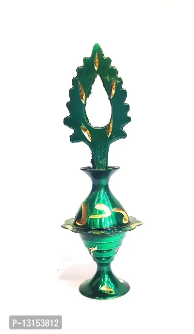 Brass Surma Dani To Keep Surma Powder,Surmedaani with Unique and Attractive Look Hight_9 cm Color Green