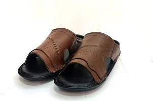 Kraft Leather Casual Floater for Mens Color Brown-thumb1