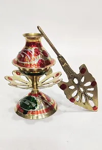 Brass Surma Dani Big Size To Keep Surma /Kohl In Unique and Attractive Shape Hight 6.5 Inch Multi Color-thumb2