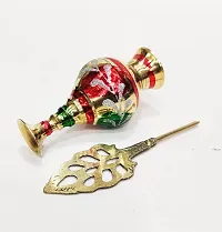 Brass Surma Dani Big To Keep Surma Powder ,Surmedaani with Unique and Attractive Look Round Shape Hight 6 Inch Multicolor-thumb3