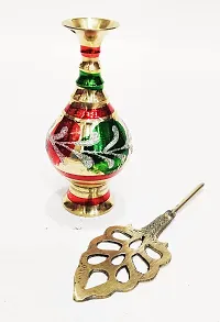 Brass Surma Dani Big To Keep Surma Powder ,Surmedaani with Unique and Attractive Look Round Shape Hight 6 Inch Multicolor-thumb1