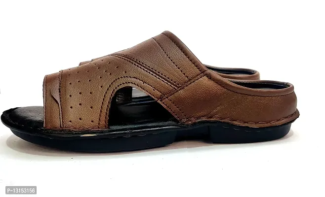 Kraft Leather Casual Floater for Mens Color Brown-thumb0