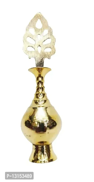 Brass Surma Dani Big To Keep Surma Powder ,Surmedaani with Unique and Attractive Look Round Shape Hight 6 Inch Gold Color