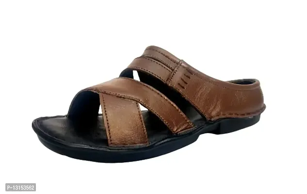Leather Chappals For Men Brown Leather Floater