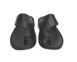 Black Leather Chappals For Mens Kraft Casual Leather Floater-thumb3