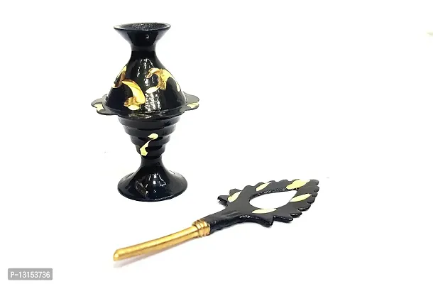 Brass Surma Dani To Keep Surma Powder,Surmedaani with Unique and Attractive Look Hight_9 cm Color Black-thumb2