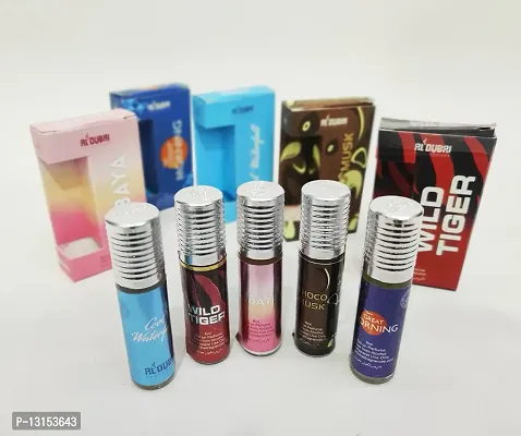 AlDubai Fragrances Attar Pack 5 Luxury Unisex 100% Alcohol Free Long Lasting Attar Perfume (6 ML)-thumb3