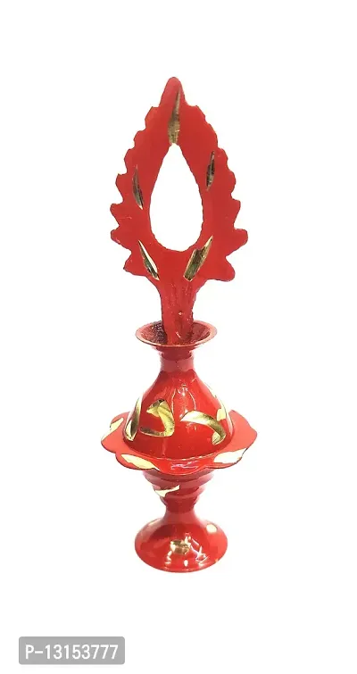 Brass Surma Dani To Keep Surma Powder,Surmedaani with Unique and Attractive Look Hight_9 cm Color Red