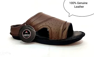 Kraft Leather Casual Floater for Mens Color Brown-thumb2