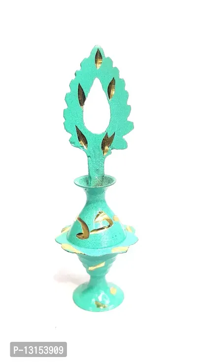 Brass Surma Dani To Keep Surma Powder,Surmedaani with Unique and Attractive Look Hight_9 cm Color sky