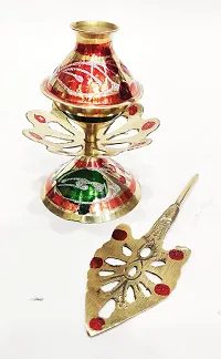 Brass Surma Dani Big Size To Keep Surma /Kohl In Unique and Attractive Shape Hight 6.5 Inch Multi Color-thumb1