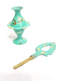 Brass Surma Dani To Keep Surma Powder,Surmedaani with Unique and Attractive Look Hight_9 cm Color sky-thumb1