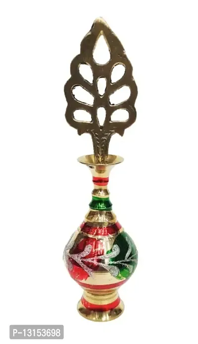 Brass Surma Dani Big To Keep Surma Powder ,Surmedaani with Unique and Attractive Look Round Shape Hight 6 Inch Multicolor