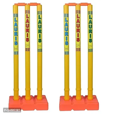 Plastic Wickets Stump Set for Cricket with Base and Stand