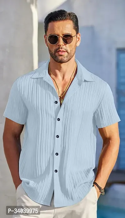 Stylish Cotton Blend Solid Casual Shirt for Men