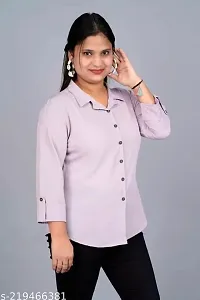 Elegant Purple Rayon  Solid Shirts For Women-thumb2