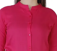 Elegant Red Rayon  Solid Shirts For Women-thumb1