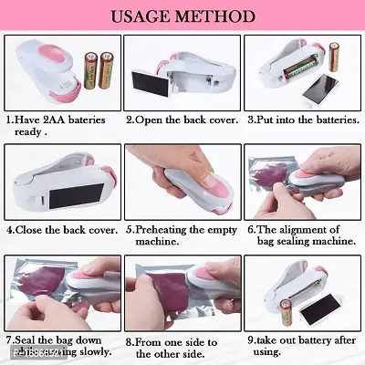 Heat Sealer Mini Sealing Machine For Vacuum/Snack Bag Vacuum Hand Held Heat Sealer 10 MM MULTICOLOR-thumb3