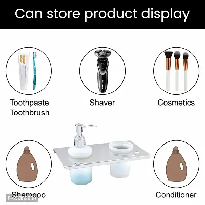 eonic Stainless Steel Toothbrush Holder with Liquid Soap Dispenser for Bathroom  Lavatory/Premium Bathroom Accessories (Glossy)-thumb5