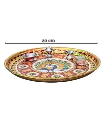 Stainless Steel Meenakari Aarti, Pooja Thali  Multicolor-thumb3